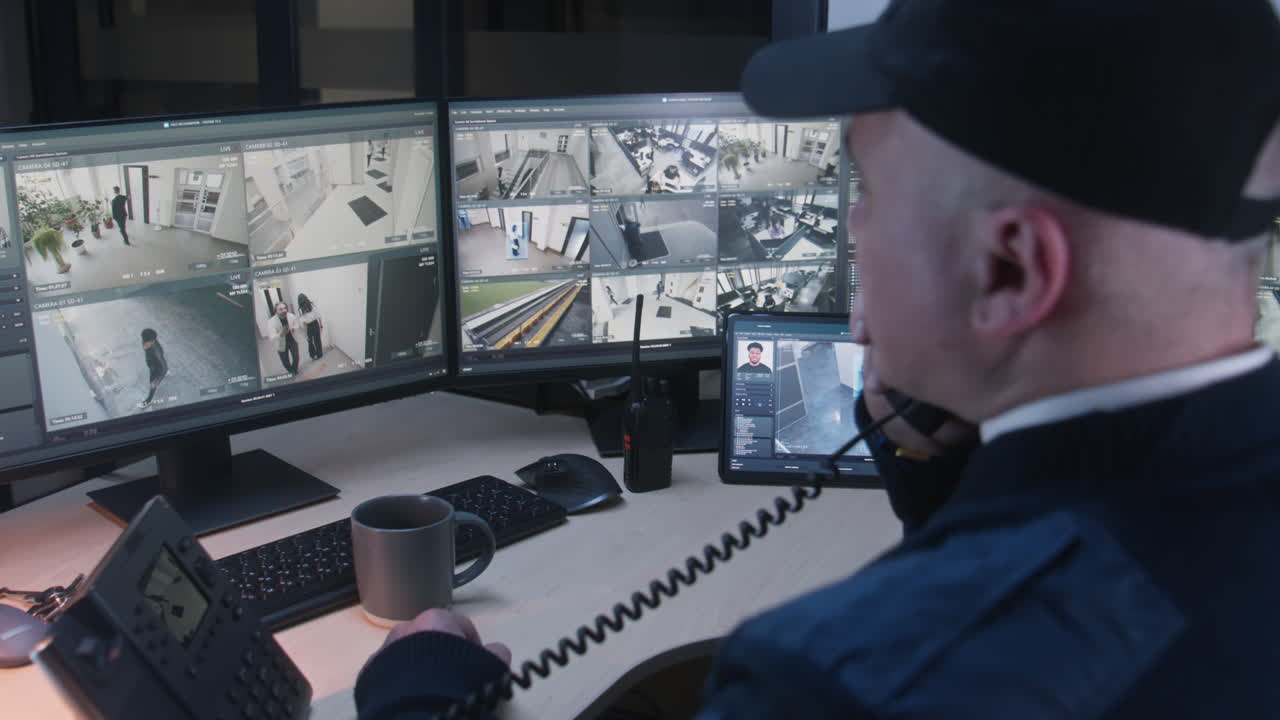 vigilancia de los guardias de seguridad cámaras de vigilancia