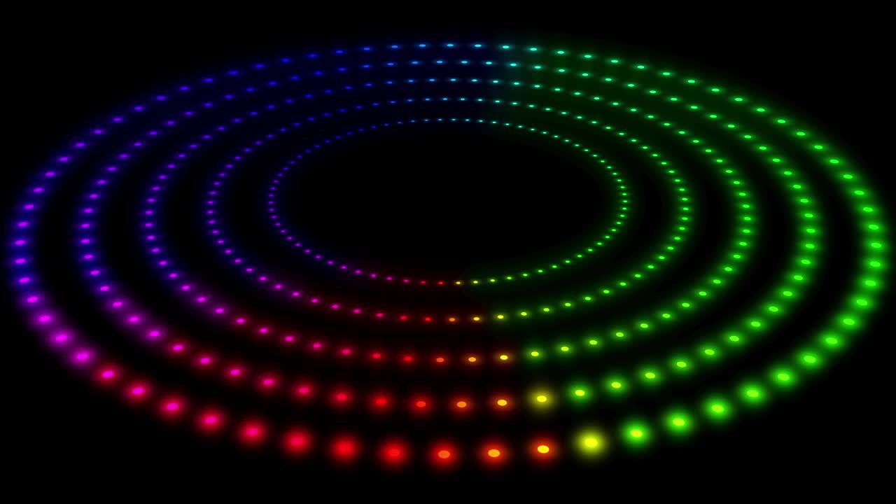 중앙을 중심으로 회전하는 빛의 원은 모든 제품의 무대 조명으로 사용될 수 있습니다.