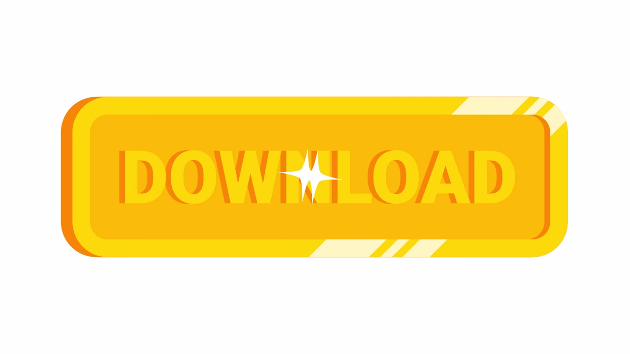 Pulsante di download giallo animato con effetto scintillante