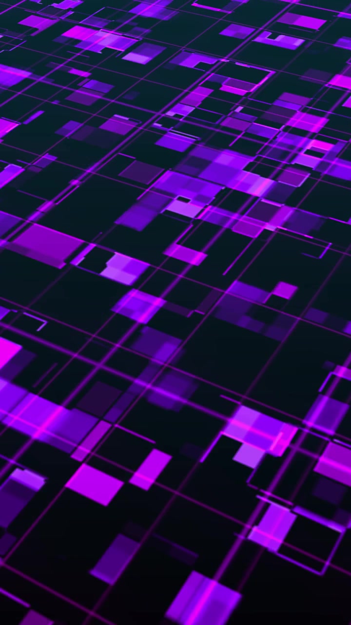 Abstract Digital Grid Background with Glowing Purple Rectangles