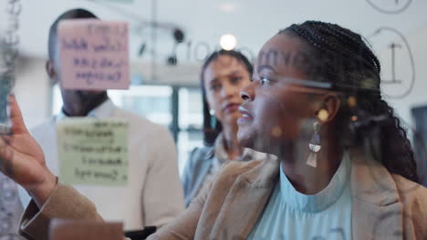 training, collaboration and glass with a business