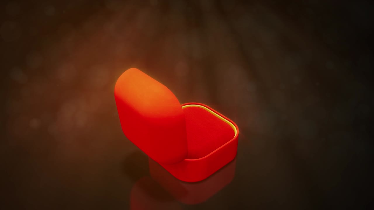 빨간 보석 상자 에 다이아몬드 가 들어 있는 값비싼 아름다운 금 반지 - 루프 비디오