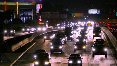 night traffic jam on a freeway