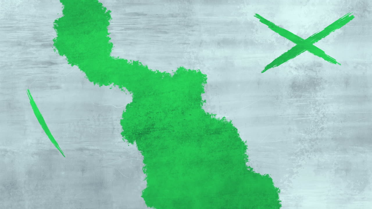 Abstract Green Brush Strokes Animation on Textured Background