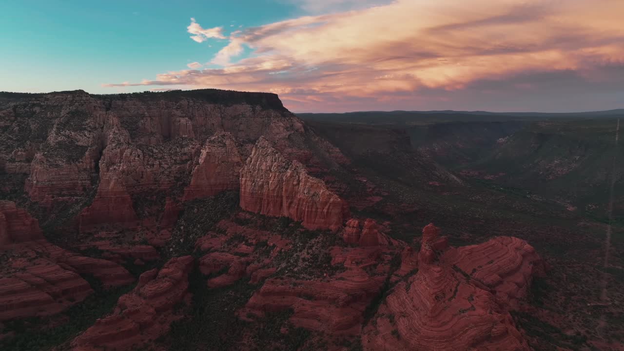 Beautiful Clouds During Sunset Over Red Rocks In Sedona, Arizona, USA