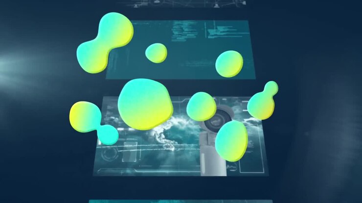 Animation of colorfull over computer circuit board