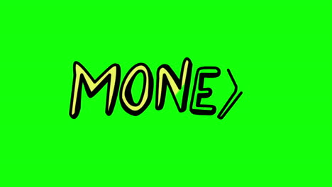 animation of the word money appearing slowly