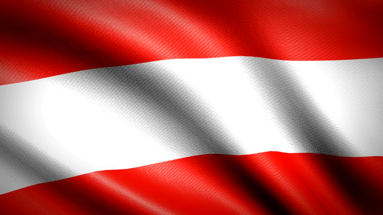 Bandiera dell'Austria. Animazione in loop senza interruzioni. Video 4K ad alta definizione
