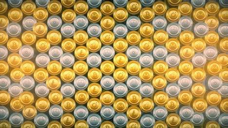 Set of gold and silver crypto currencies