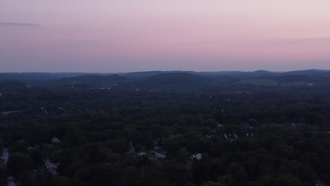 night sky after sunset over small town