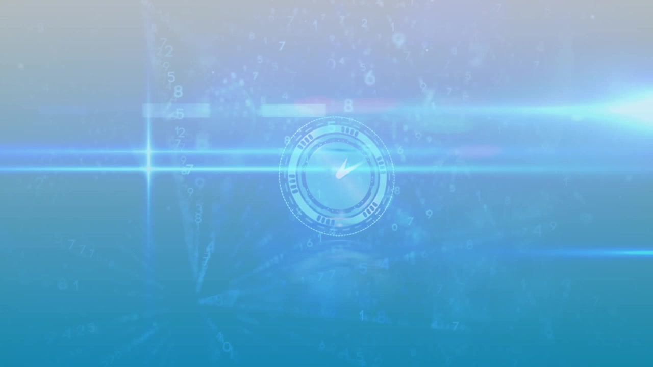Animation of scope scanning over globe spinning in background