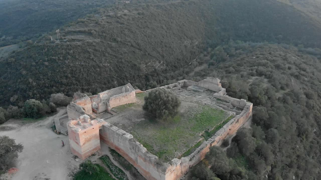 Medieval Ruins of the Castle of Paderne Fortification in Portugal - Aerial