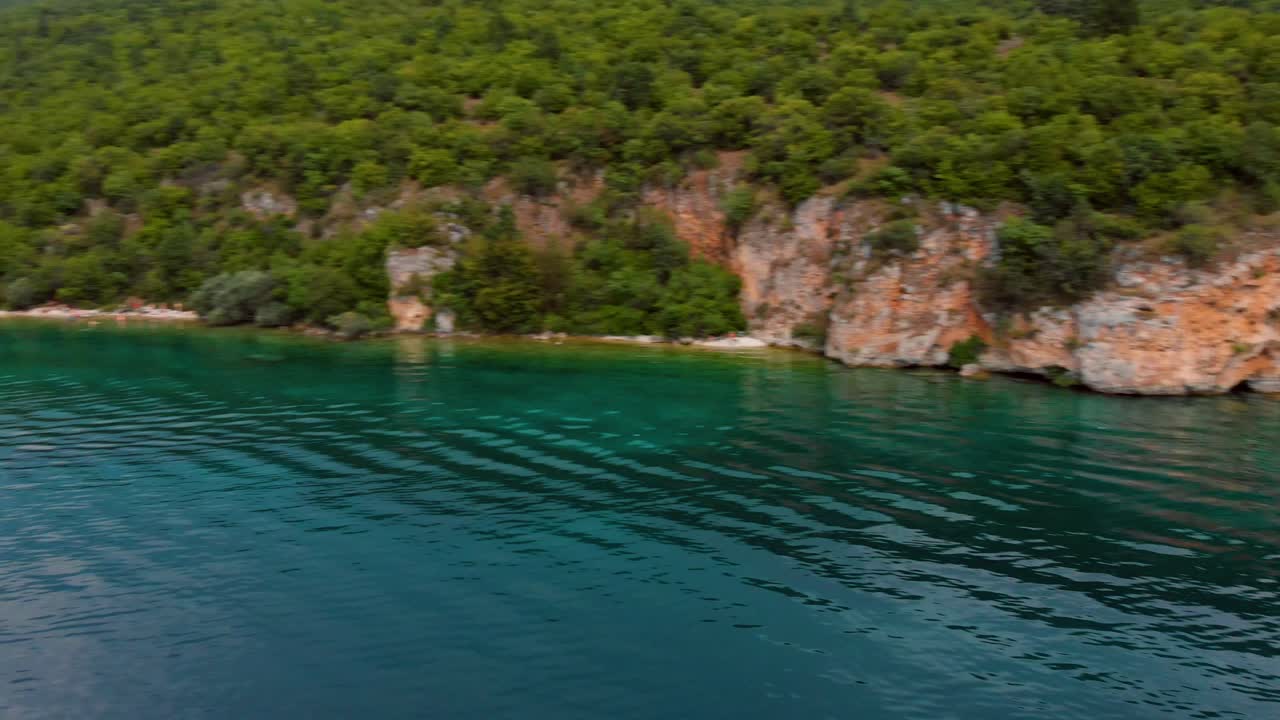 Panoramica aerea della costa della Macedonia.