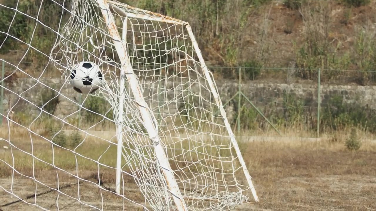 Ball Entering The Goal And Moving The Net