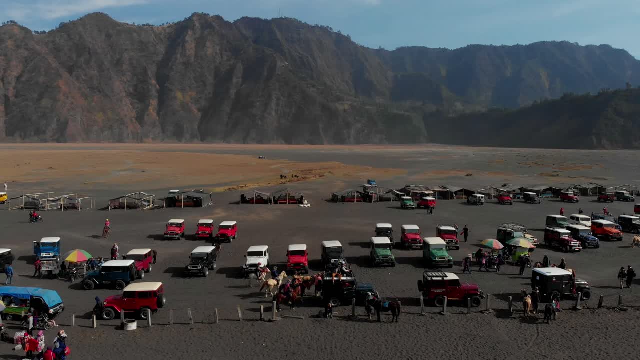 Horse riding near Bromo eruption, East Java, Indonesia