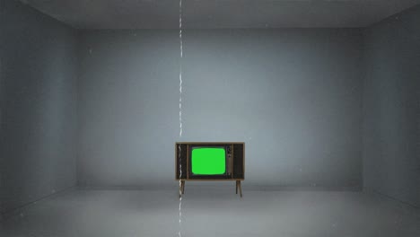 animated-green-screen-empty-room-with-old-tv-and-old-movie-effect