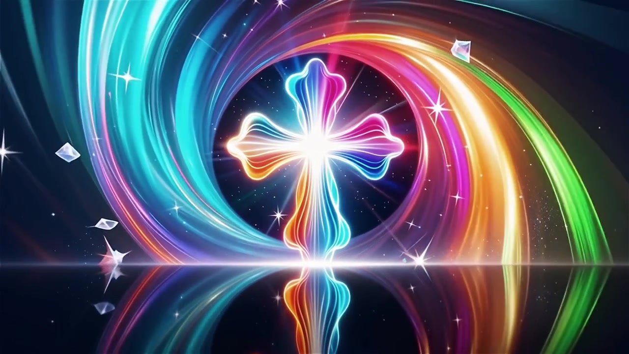 Christian Cross Heavenly Light Worship Background