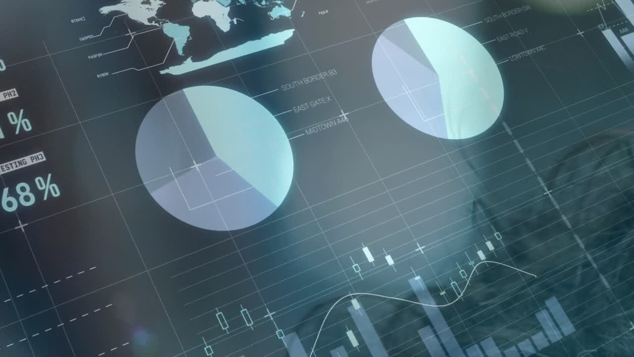animación del procesamiento de datos sobre el cabello