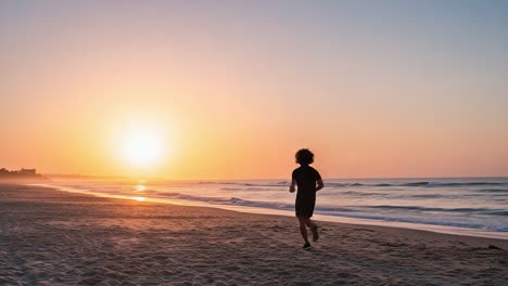 a serene morning run along the beach: embracing nature's beauty as the sun rises over the horizon, illuminating the skies with warm colors