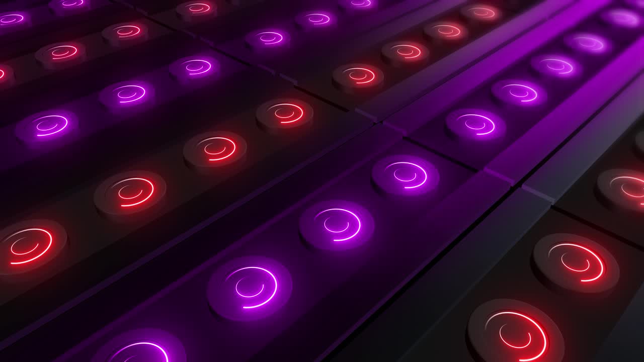 Abstract Glowing Neon Circles Pattern