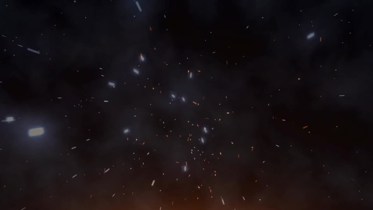 animación de puntos de luz que caen sobre un fondo negro.