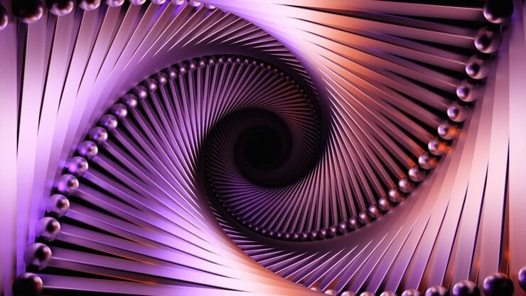 Espiral Abstrata Roxa e Dourada