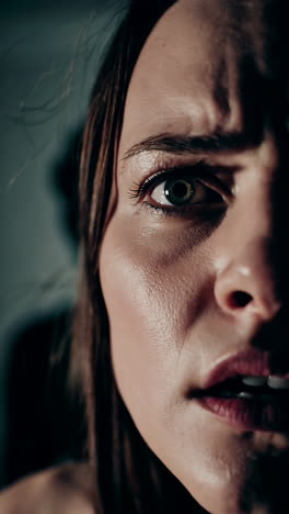 woman expressing fear and discomfort