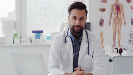 handheld video shows of male doctor ready for work