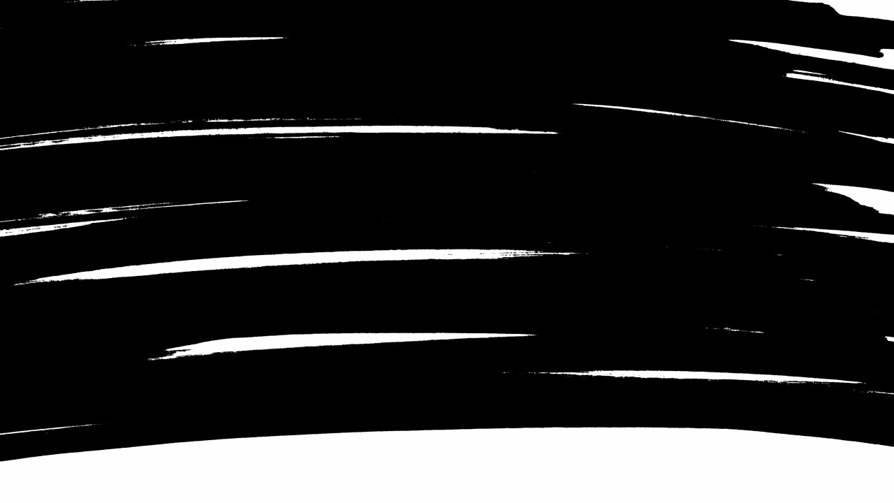 Animated Black Brush Strokes Wiping Across White Background