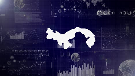 Unternehmenshintergrund-Des-Landes-Panama-Mit-Abstrakten-Elementen-Von-Datenanalysediagrammen.-Ich-Zeige-Ein-Technologisches-Video-Zur-Datenanalyse-Mit-Globus,-Wachstum,-Grafiken-Und-Statistischen-Daten-Des-Landes-Panama.