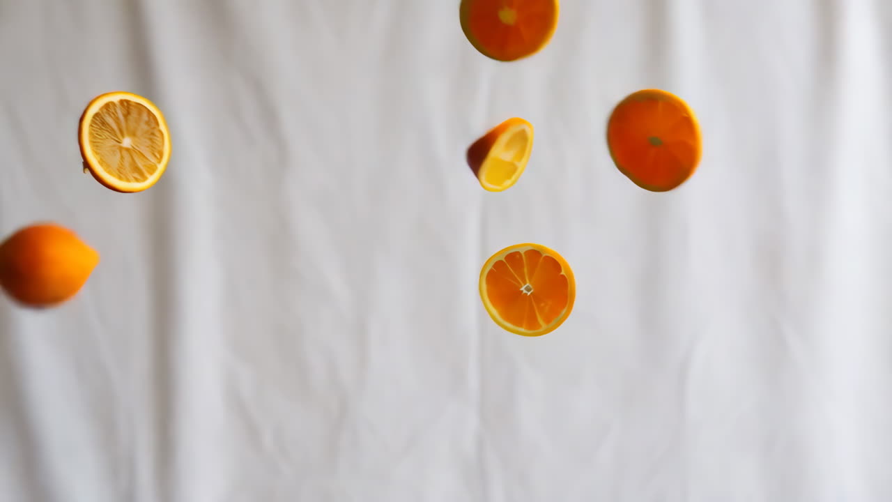 Falling Orange Slices