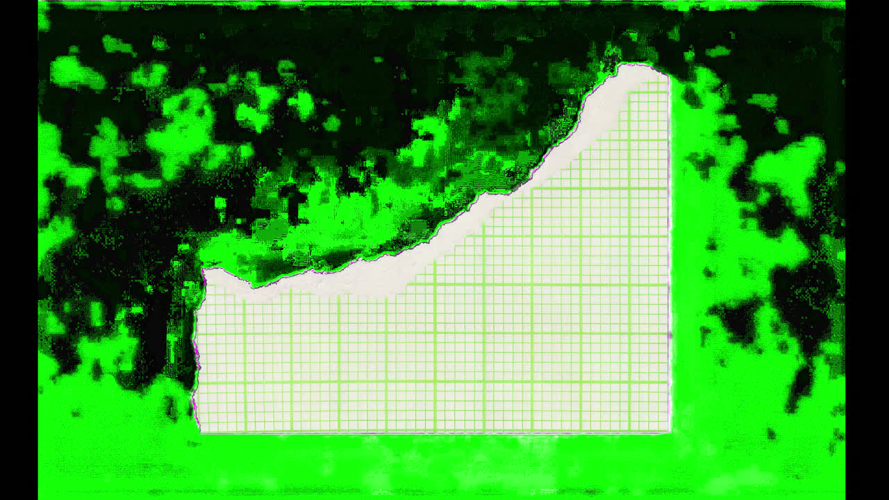 Ripped grid paper animation isolated asset, transparent 4K video, alpha channel, ProRes 4444