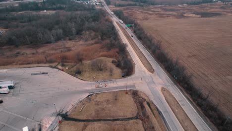 Entrance-of-a-truck-stop-on-the-left