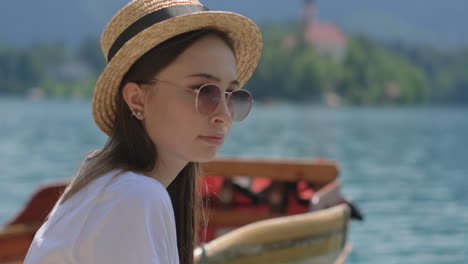 young woman by the lakeside