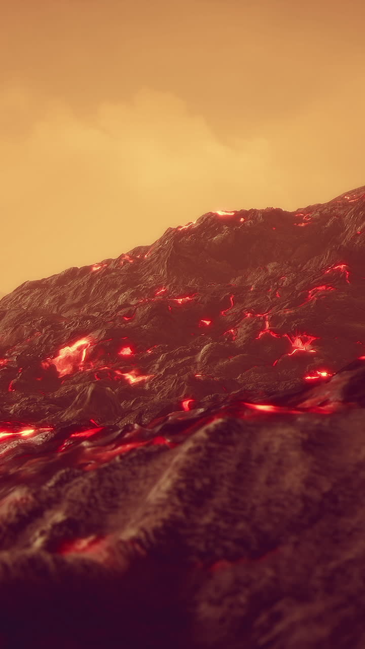 Volcanic Landscape with Lava Flow