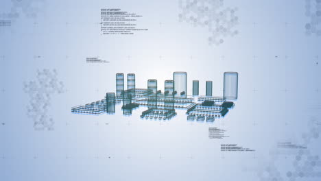 animation of digital elements compounds moving and data processing