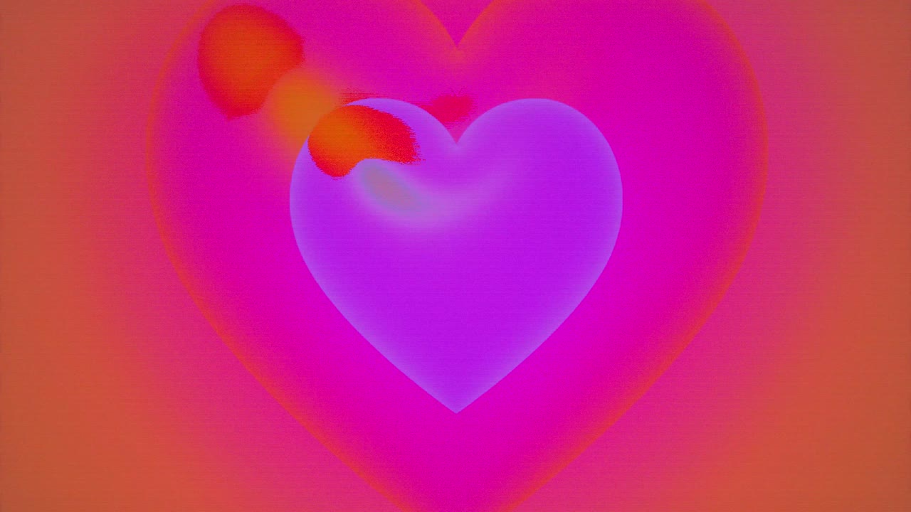 echoing animation of heart icon, valentines day symbol of romance and love