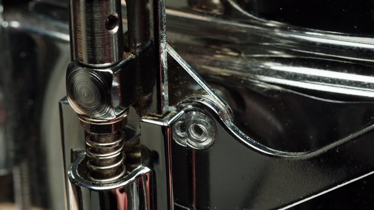 Close-up view of a vintage machine part