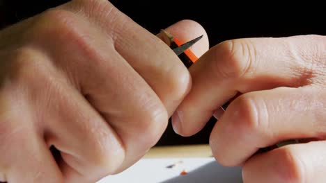 craftsman sharpening pencil with a blade 4k