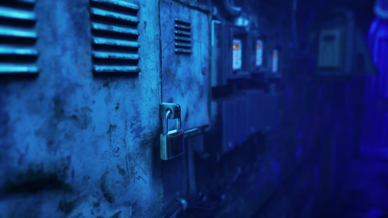 산업 환경에서 잠겨있는 금속 문