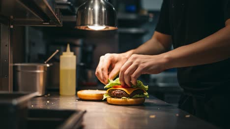 crafting the perfect burger: a culinary journey from fresh ingredients to tantalizing toppings in a contemporary kitchen setting