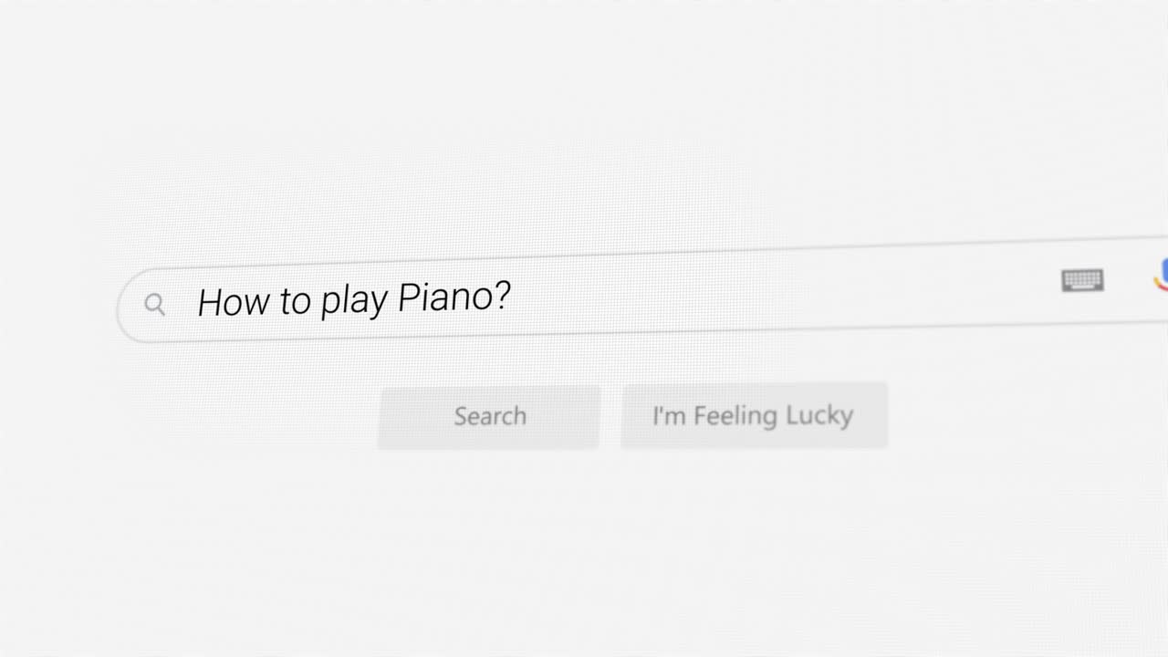 Searching for How to play Piano? on Internet browser