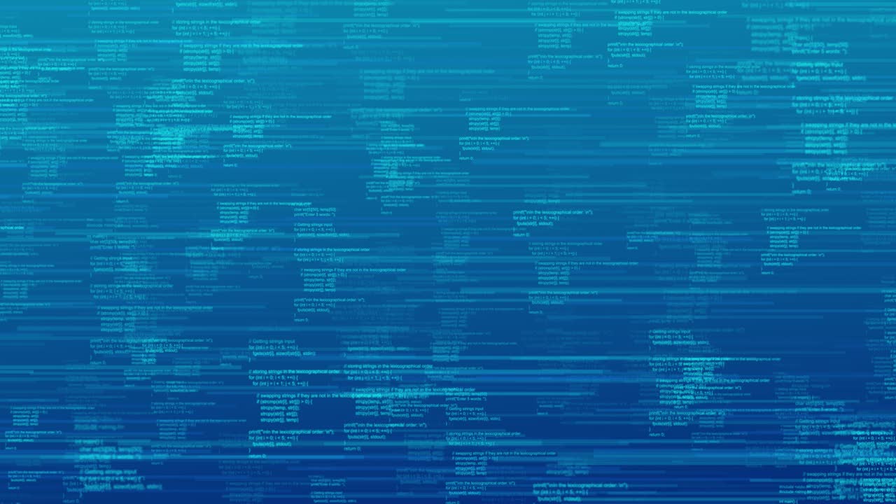 4k programming coding computer screen code glitch effect hackers running on screen computer code