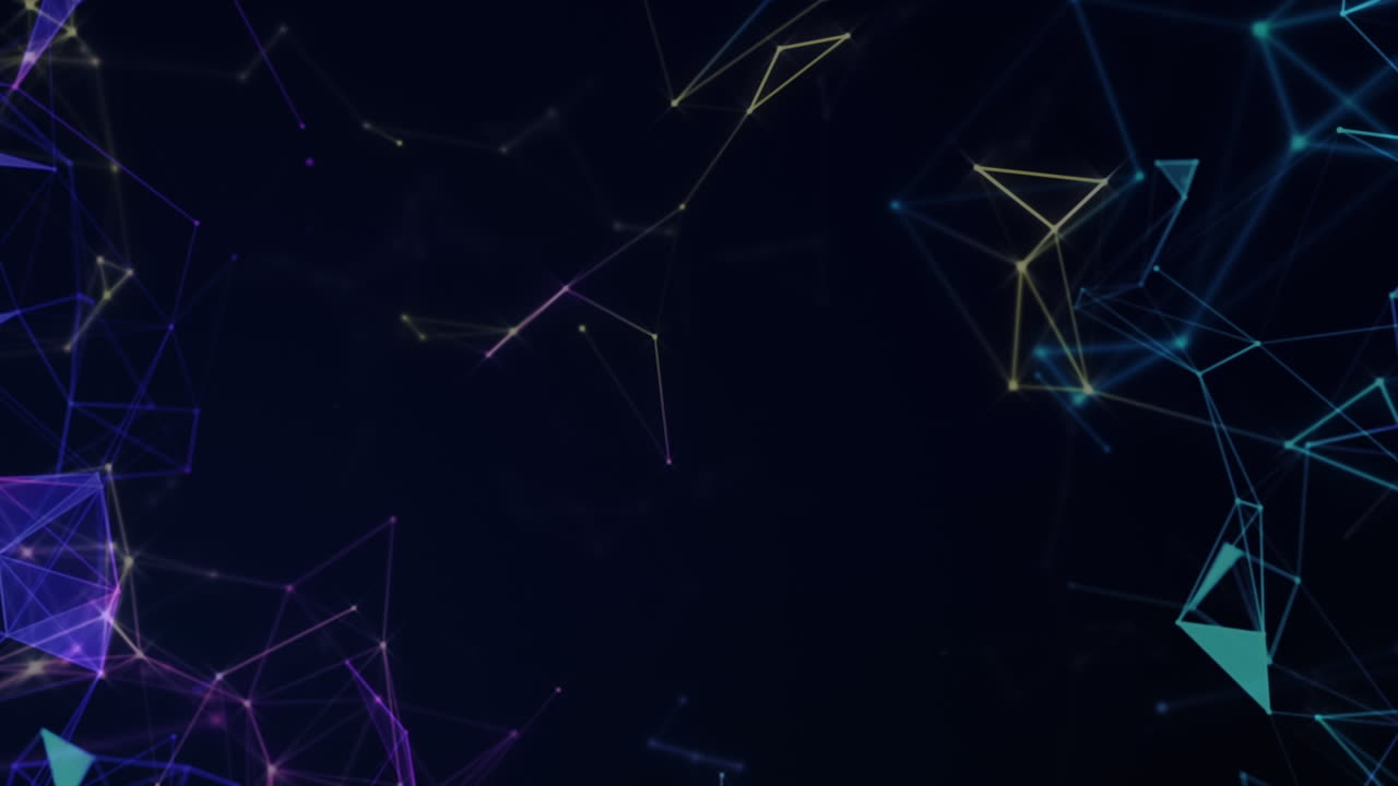 Animation of network of connections over navy background