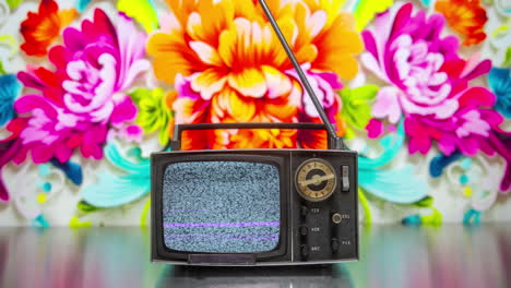 Retro-television-with-wallpaper-background