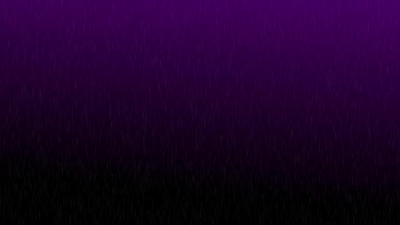 Loop continuo di pioggia che cade su uno sfondo sfumato viola e nero
