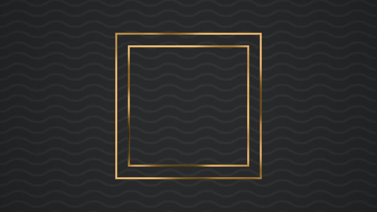 Golden Rectangular Frames on Dark Wavy Background