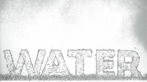 word water in bubbles of oxygen on blue background word water in bubbles of oxygen on blue background