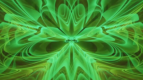 capas de interminables fragmentos verdes rítmicos que fluyen en un bucle, hipnotizando y calmando la anomalía del enigma fractal