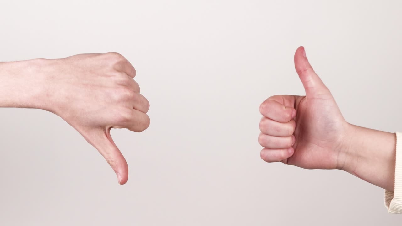 두 가지 유형의 손 제스처